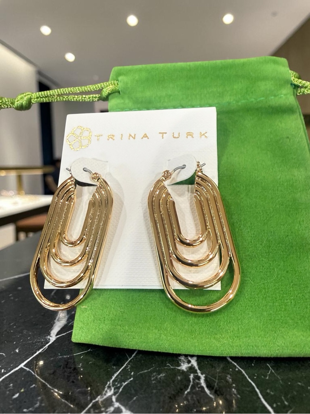 Trina Turk Gold Multi-Loop Drop Earrings